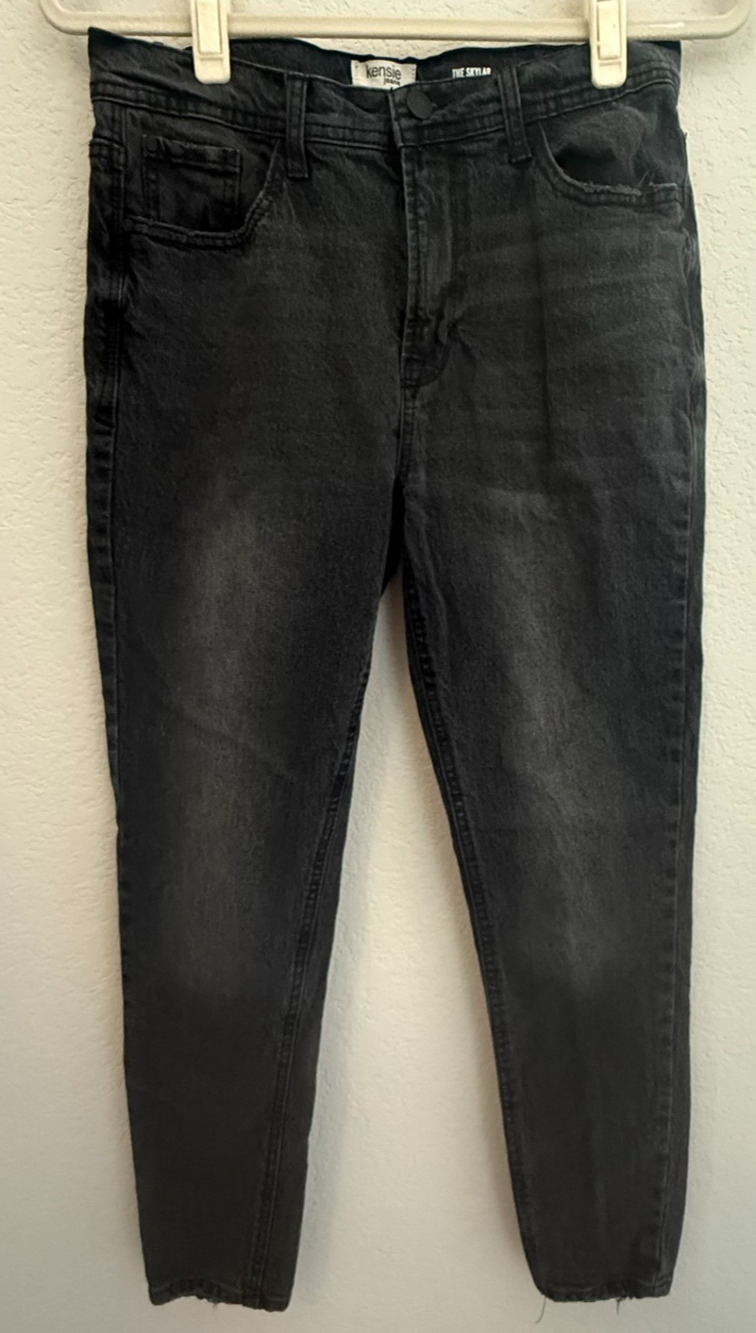 Kensie Jeans The Skylar High Rise Skinny Black Gray Wash Women’s Sz 6 / 28